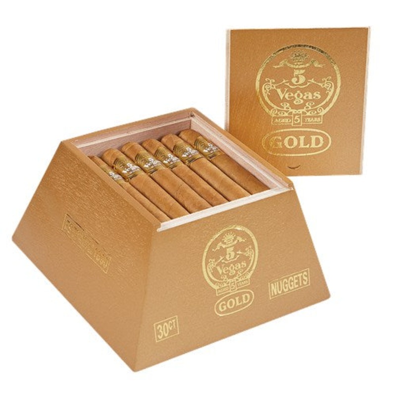 5 Vegas – Gold Nuggets Corona (4.5″ x 44) Box of 30