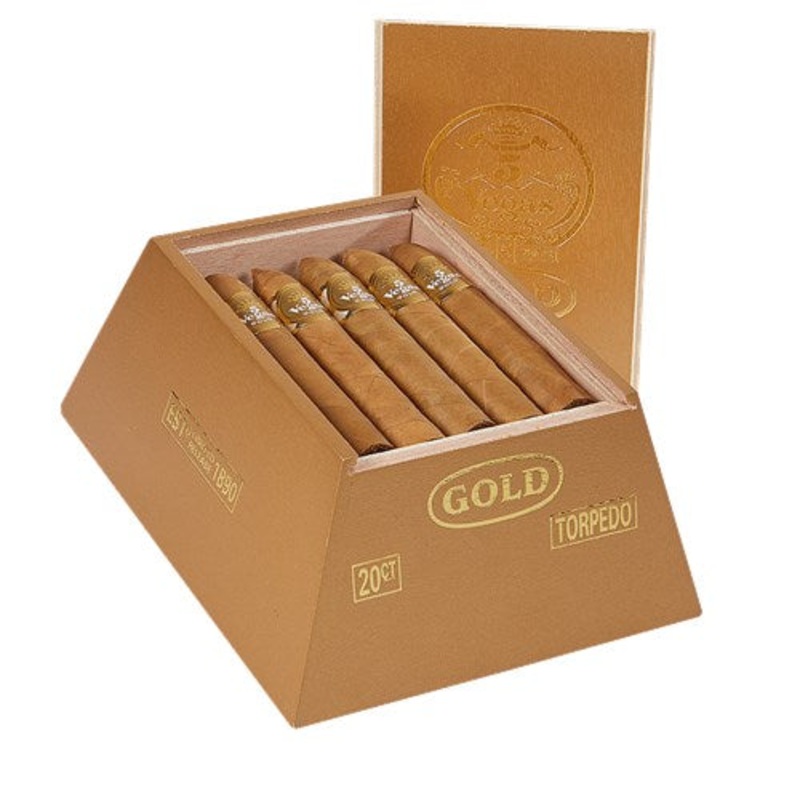 5 Vegas – Gold – Torpedo (6″ x 54) Box of 20