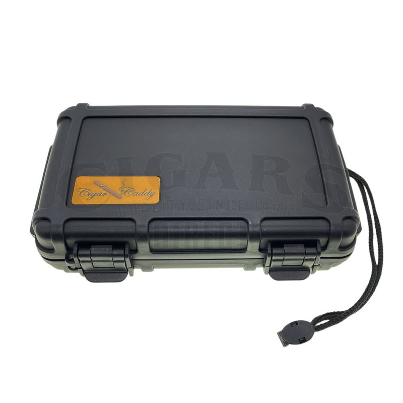 Cigar Caddy 5ct. Black Waterproof Travel Humidor – Extra Wide 5 Count