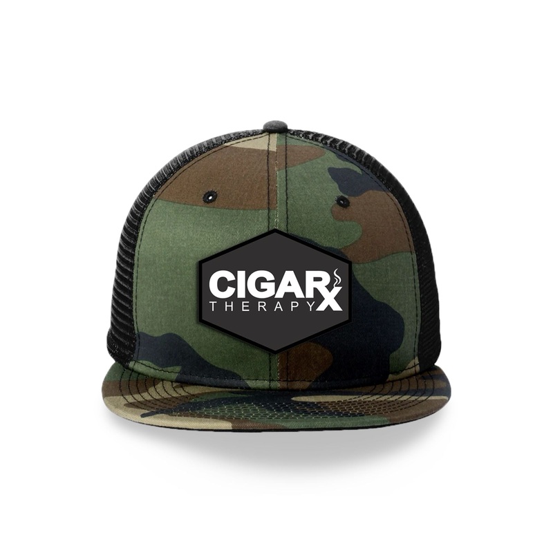 Camo Flat Trucker with Black Classic Patch Black / White Logo / Black Bill