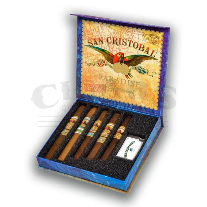 San Cristobal Paradise Sampler Plus Lighter 5 Cigars + Lighter