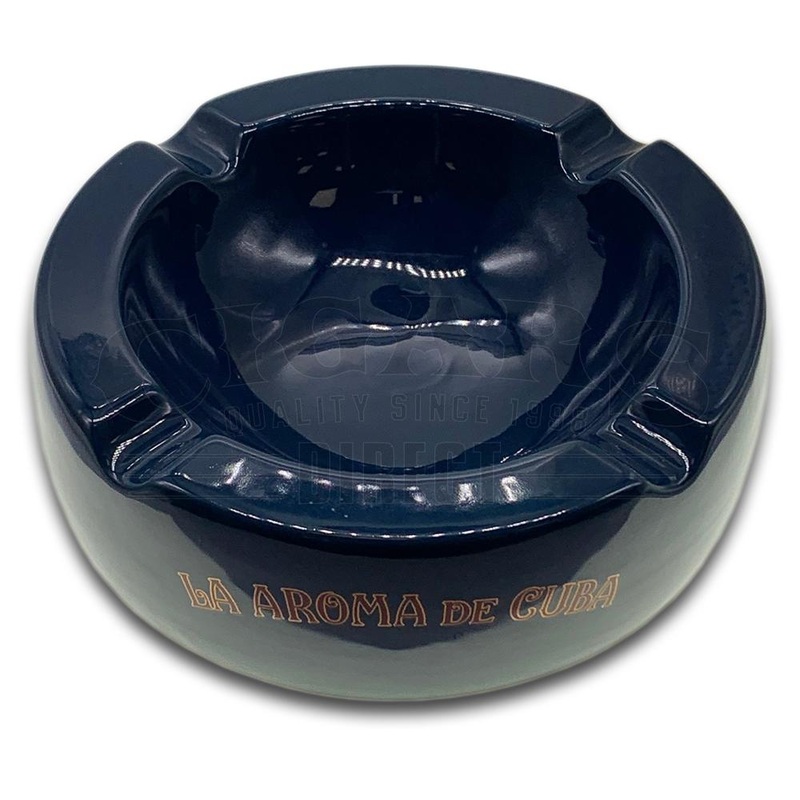 La Aroma de Cuba 4 Cigar Blue Ceramic Ashtray 4 Cigar Ashtray