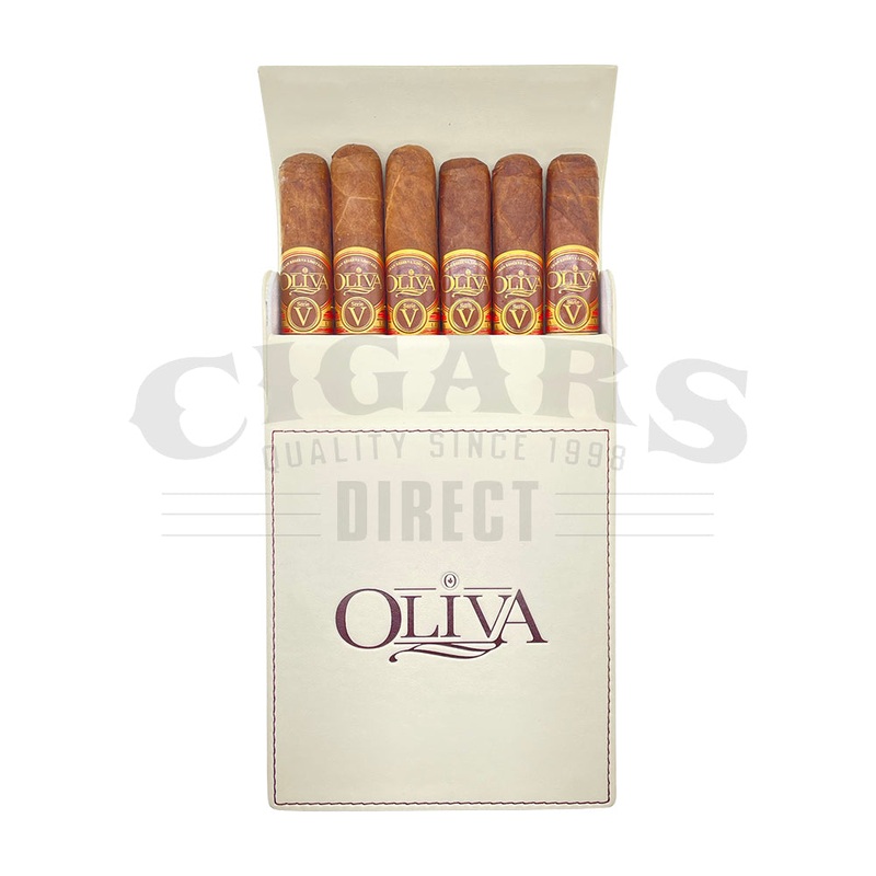 Oliva Leather and Hand Stiched Hard Cover Cigar Case 6 Cigar Case