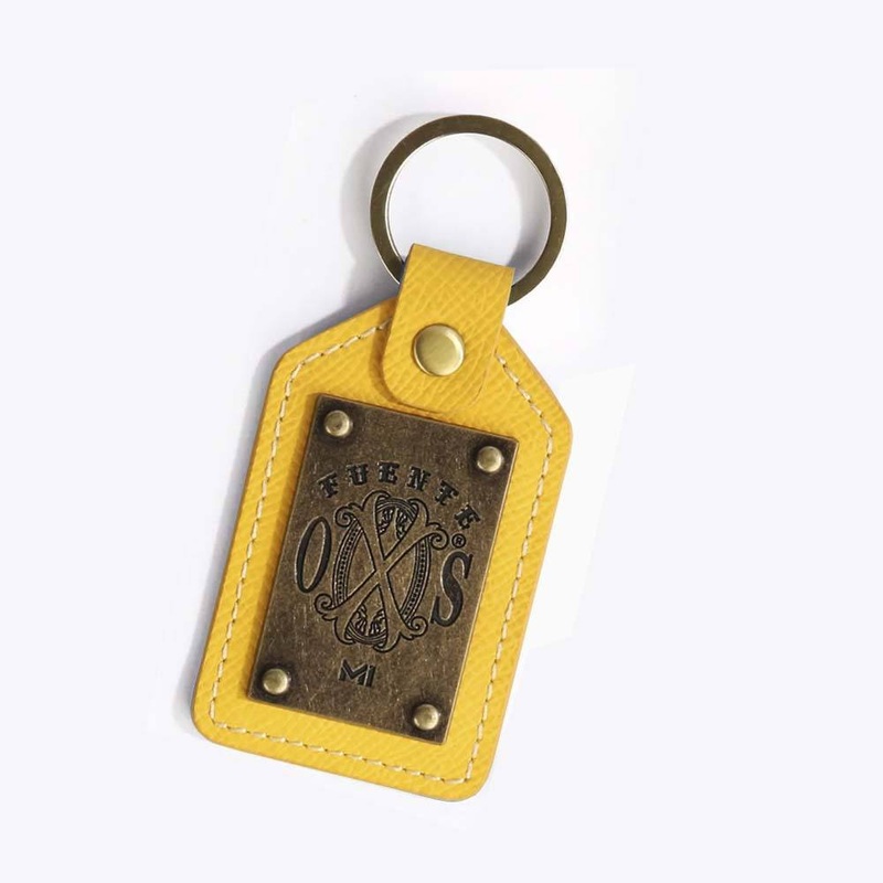 The OpusX Society Yellow Leather Keychain Yellow Keychain