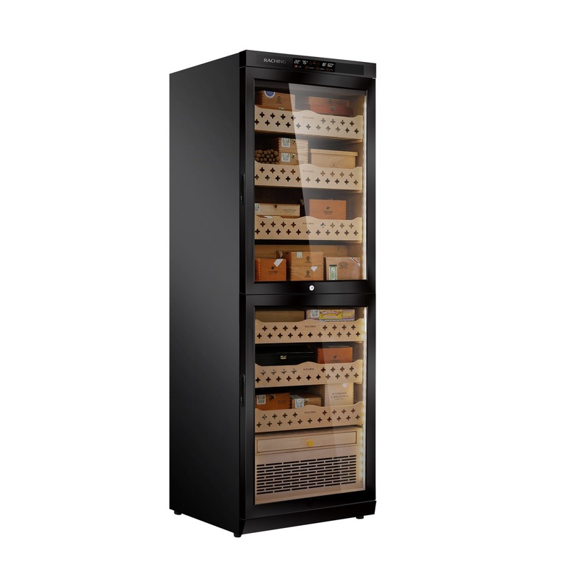 Raching MON3800B Dual Space Cigar Humidor Black