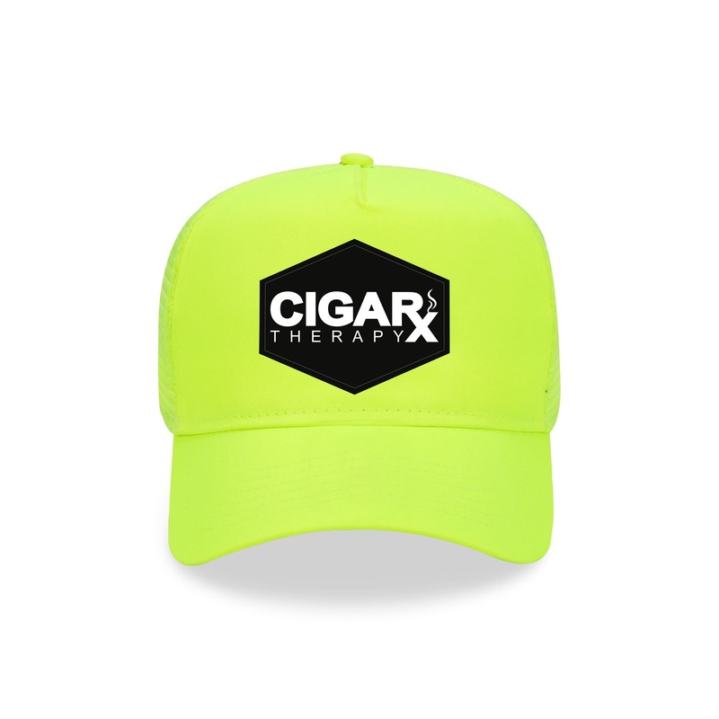 Yellow Curved Trucker with Black Classic Patch Black Patch / White Logo