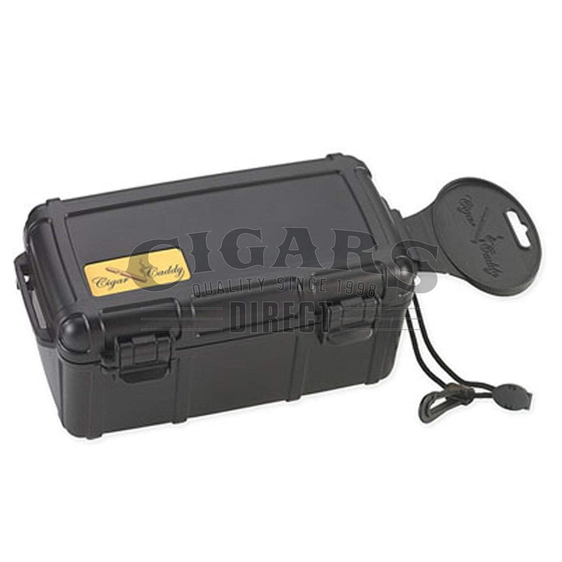 Cigar Caddy 15 Count Black Waterproof Travel Humidor 15 Count