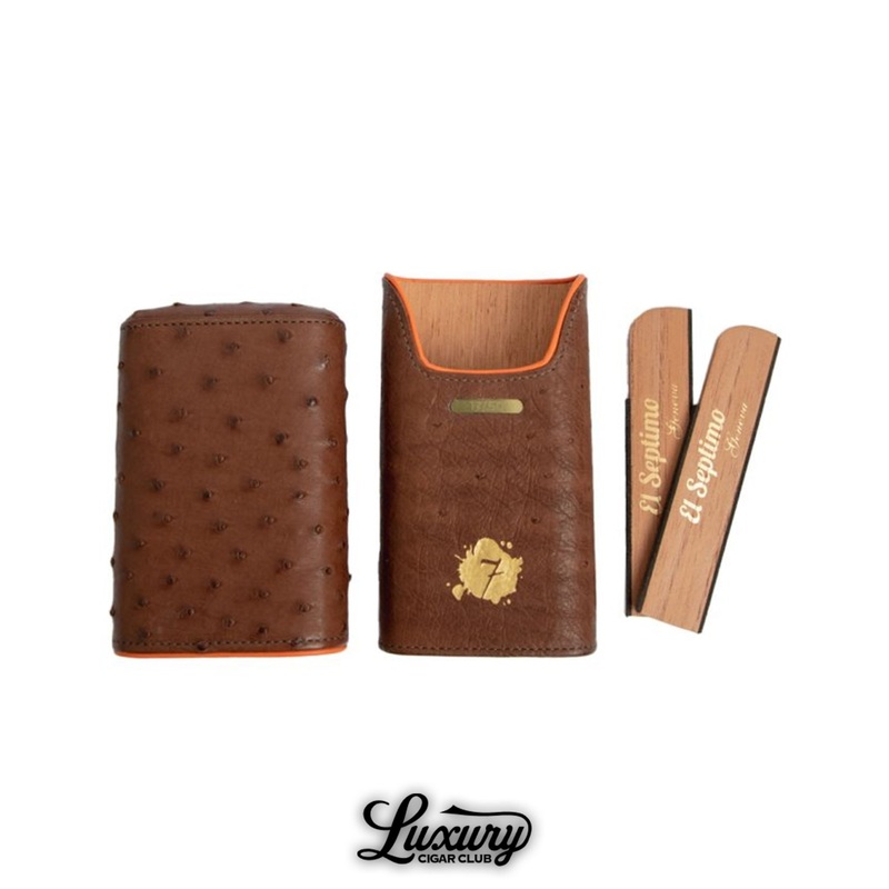 El Septimo Ostrich Three Cigar Holder ostrich