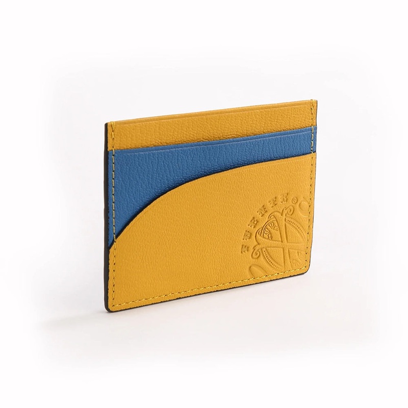The OpusX Society Yellow and Blue Credit Card Holder Credit Card Holder